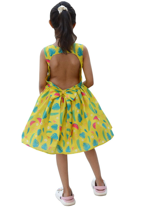 Yellow Summer Print Dress